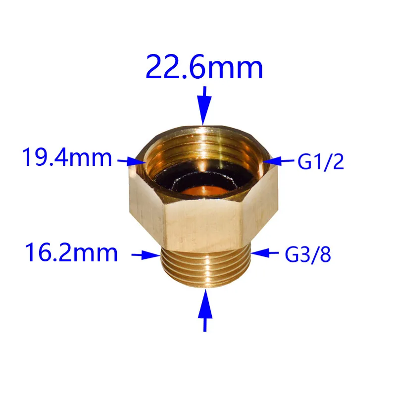 Female 1/2 to the 3/8 male brass adapter Garden tap 1/2 Reducing joint 3/8 threaded Connector drip irrigation fittings 15 pcs