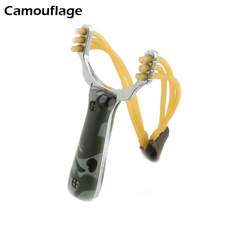 Outdoor Self defense Slingshot Aluminium Alloy Powerful Steel Catapult Marble Hunting Games Bow Catapult With Rubber Band