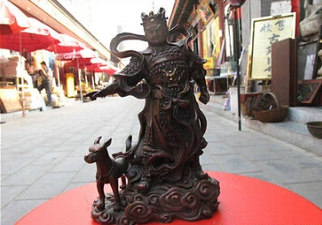 Chinese Myth Bronze god Erlang Dog heaven generals warrior Buddha statuary