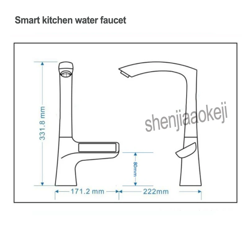 100-240 V inteligentna kuchnia kran pojedynczy otwór wyświetlacz LCD ekran dotykowy termostatyczny krany łazienkowe cyfrowy wody z kranu 1 PC