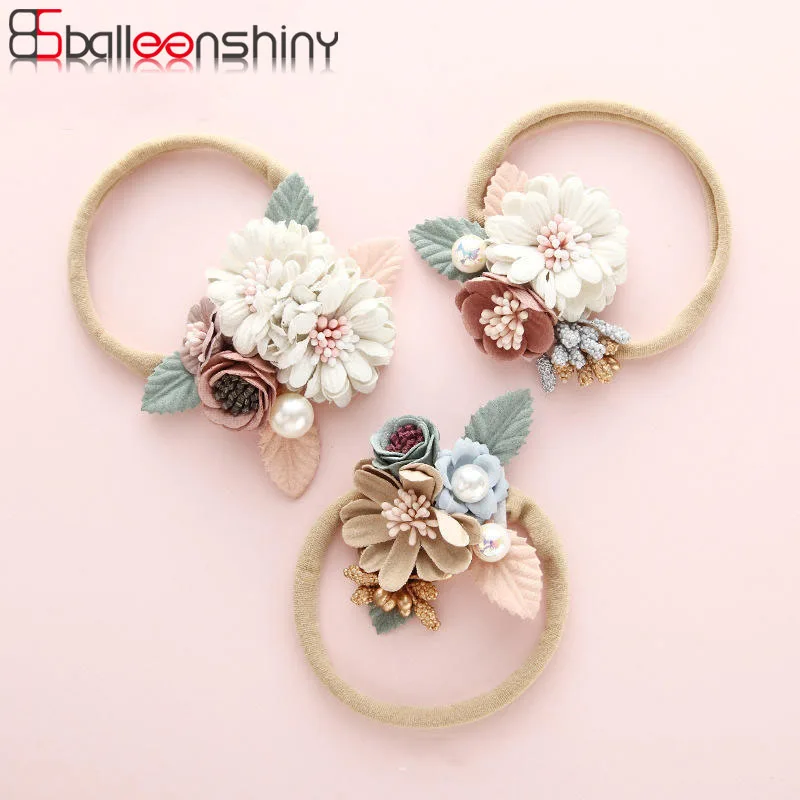 

BalleenShiny Infant Baby Headband Fashion Handmade Children's Flower Hair Accessories Newborn Photography Props Kids Girls Gifts