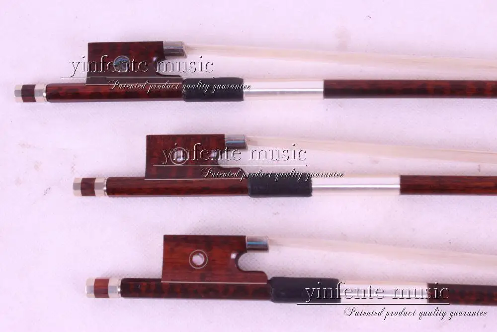 Violin Bow  Pernambuco Performance Snake Wood Round Stick New 4/4 3 pcs  Dot inlay #13++