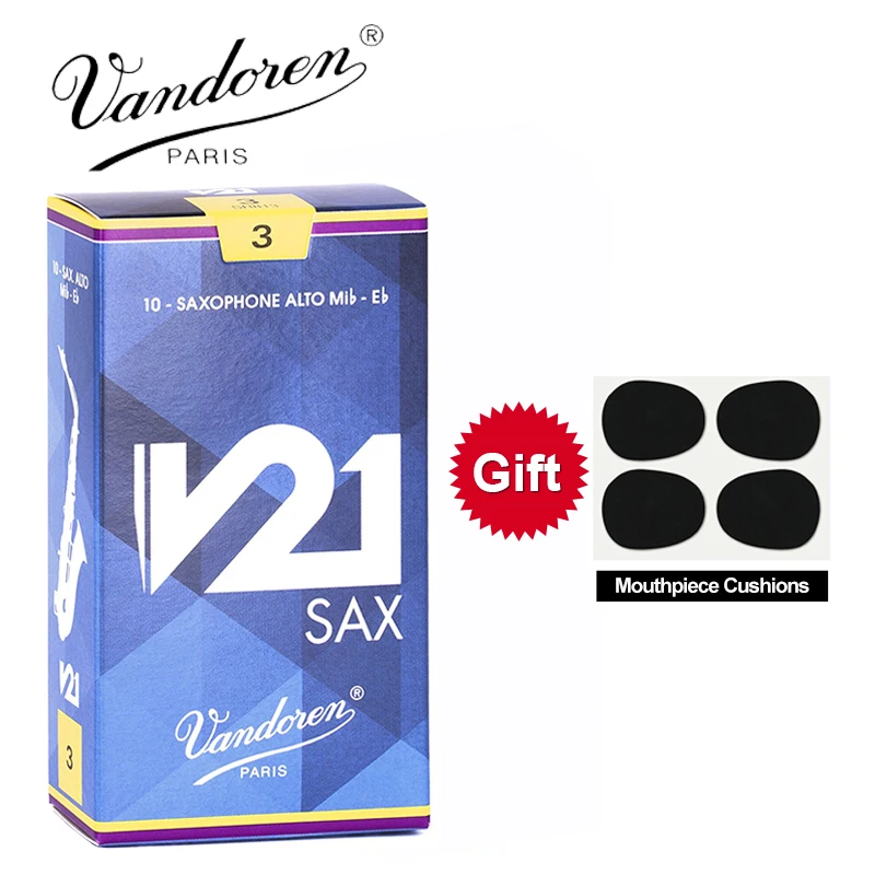 Original France Vandoren V21 Alto Saxophone Reed Strength 2.5# 3# 3.5# Box of 10 [With Gift]