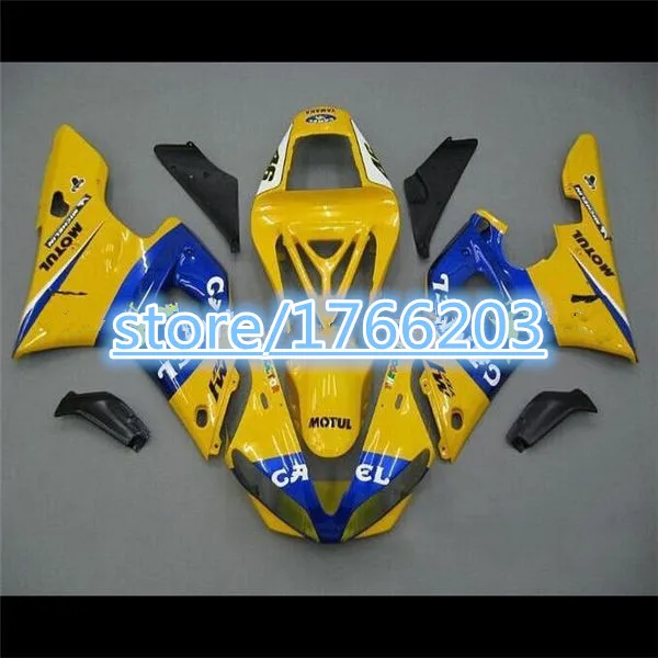 

100%NEW fairing kit for YZF-R1 00-01 YZF R1 00 01 YZF 1000 R1 2000 2001 fairings yellow blue Ning