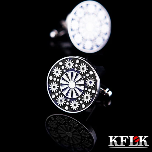 

KFLK Luxury shirt cufflinks married for men's Brand cuff buttons Black cuff link High Quality gemelos abotoaduras Jewelry