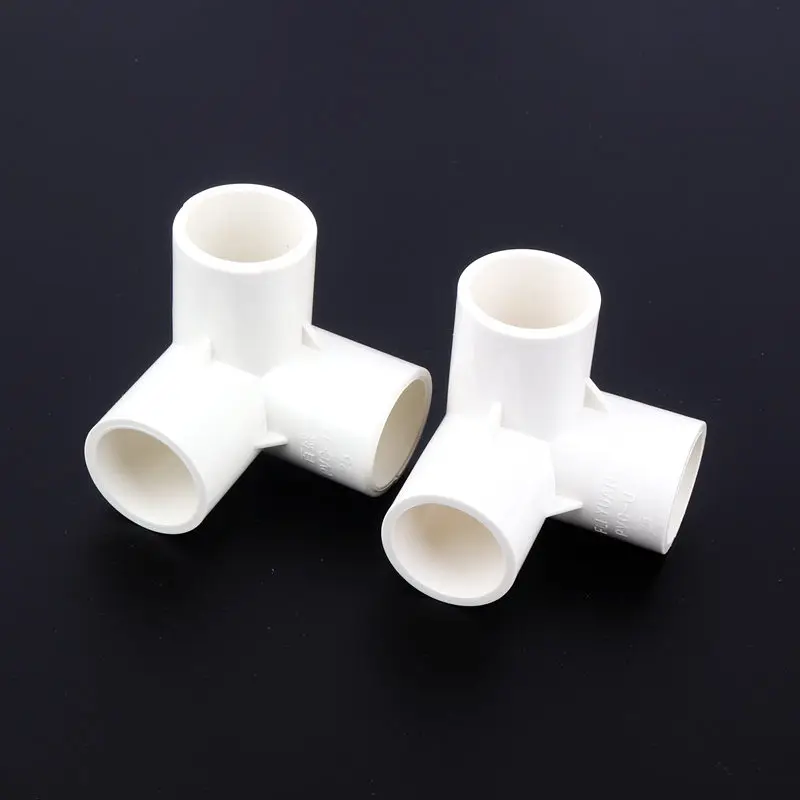 2pcs Inner Diameter 25mm 3-Way PVC Connector White Plastic Elbow Tee PVC Fitting