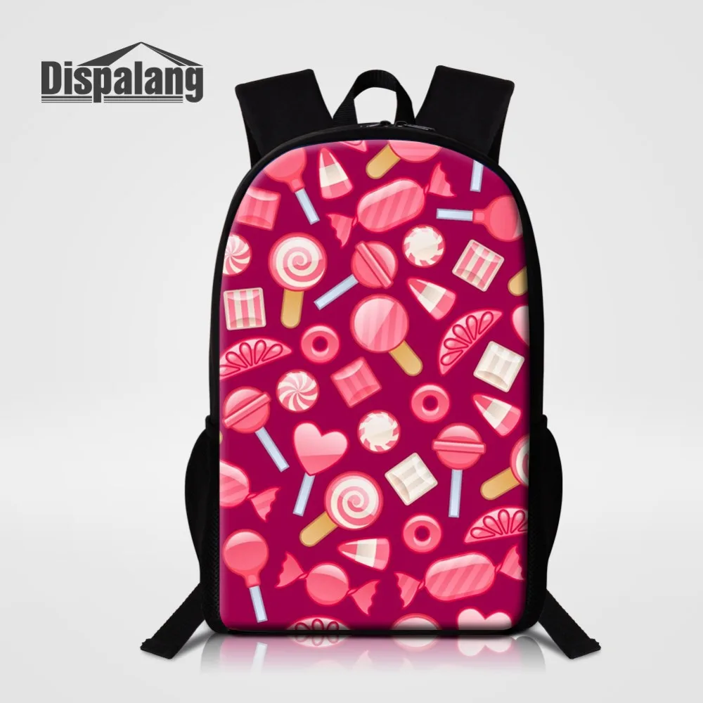 

Candy Marshmallow Print 16 Inch Backpack for Girls, Large Capacity Cute School Bag, Kids Bookbag Rucksack