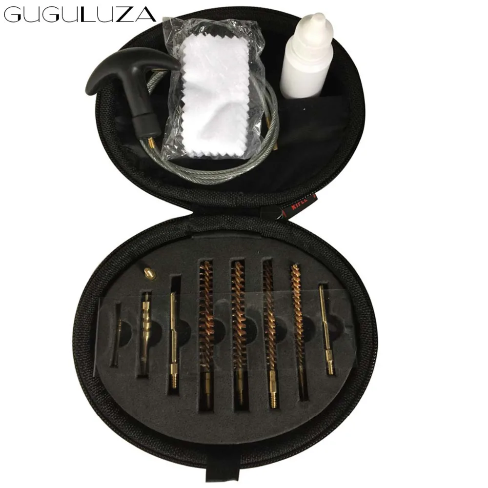 GUGULUZA 12Pcs/set  Gun Barrel Cleaning Kit for Handgun Rifle Pistol Gun Brush Tool for .22 .270 .30Caliber Hunting Tool