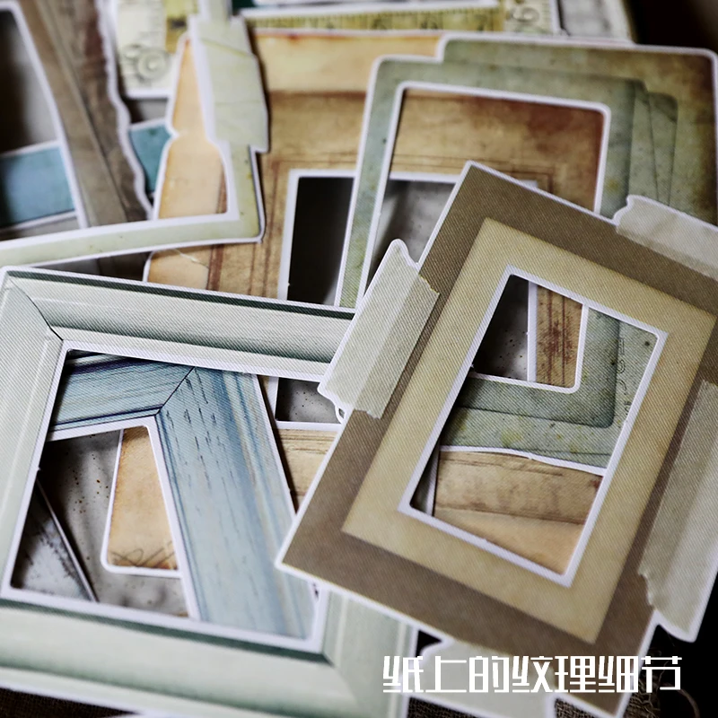 KSCRAFT 빈티지 사진 프레임 종이 스티커, 스크랩북 해피 플래너, DIY 공예, 카드 만들기 장식, 35 개