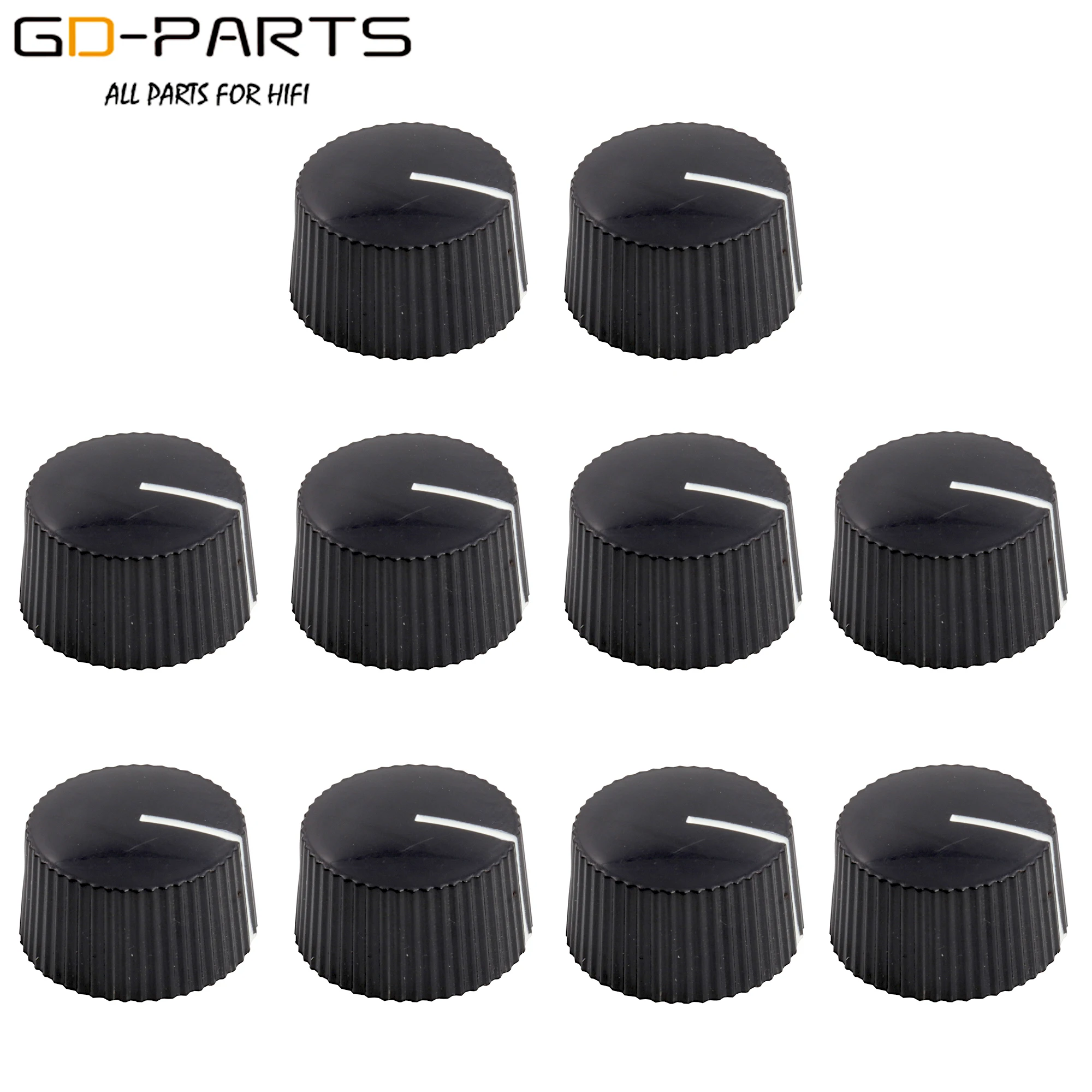 21x12 มม.พลาสติกโรตารี่ชุด Pointer ปุ่มปุ่ม 6.4mm 1/4 "สำหรับ Hifi เสียงกีตาร์ AMP pedal Overdrive Tone