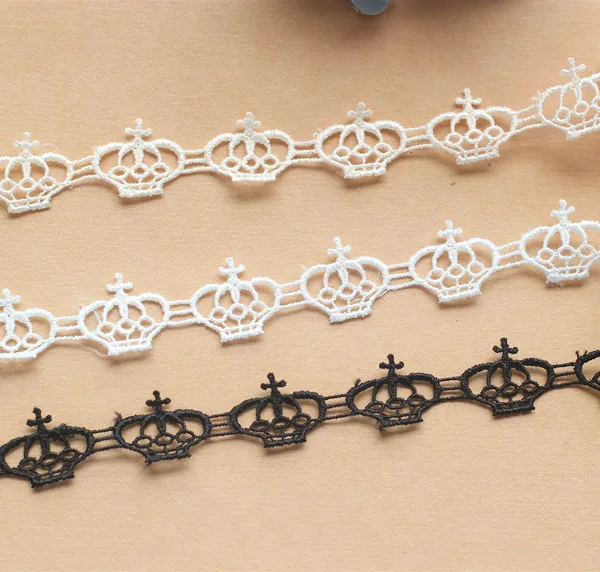 1yard Width: 2cm Vintage Crown Design Mesh lace Embroidered Trimming Lace for Garment Scrapbooking (ss-556)