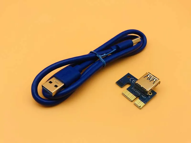 PCIE USB 3.0 60 センチメートル pcie エクステンダーライザーカード 1x に 16x データケーブル SATA に 4Pin IDE Molex 電源アダプタ