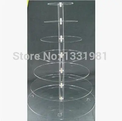 

Free Shipping wedding decoration Package mail tier 7 round acrylic cup cake display shelf