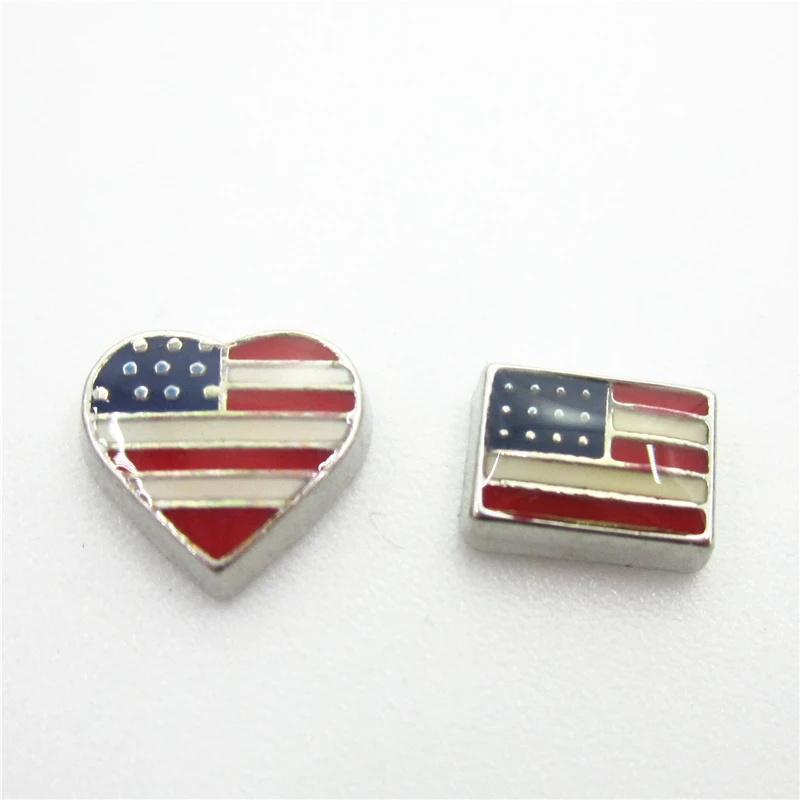 

New arrive 20pcs/lot American Flag Floating Charms Living Glass Memory Lockets DIY Jewelry Charms Wholesale Charms