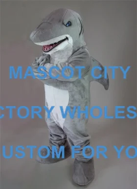 

Серый Sharky костюм акулы-талисмана мультяшный персонаж Хэллоуин Mascotte костюм модное платье Карнавальный костюм для вечеринок SW650