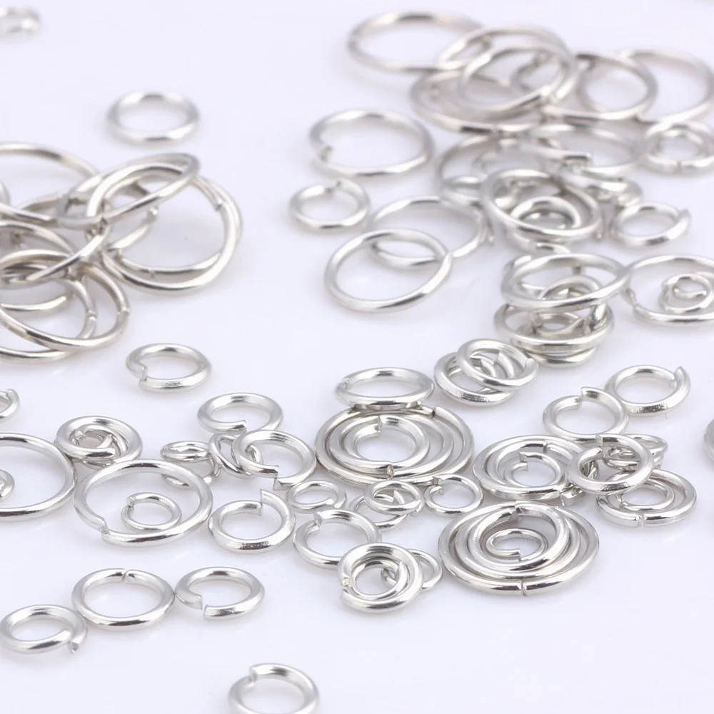 OlingArt 620pcs Dia 0.7MM Rhodium plating Jump Ring 3mm/4mm/5mm/6mm/7mm/8mm link loop Mixed size DIY Jewelry making Connector