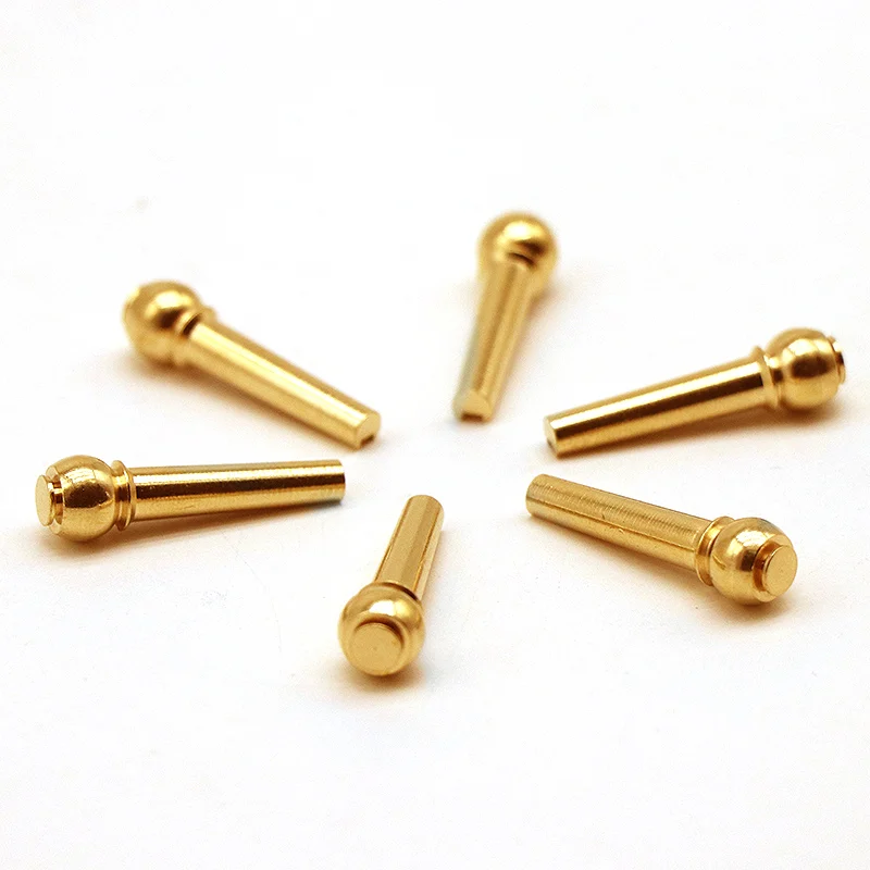 6 Pieces/lot Guitar Strings Nail Metal Acoustic Guitar Bridge Pins Brass Guitar Strings Fixed Cone String Pins String nut Nails