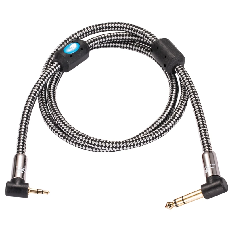 Hi-Fi Audio Cable Right Angle 6.35mm TRS Jack to Mini Jack 3.5mm Headphone PC Phone Sound Mixing Console Cable 1M 2M 3M 5M 8M