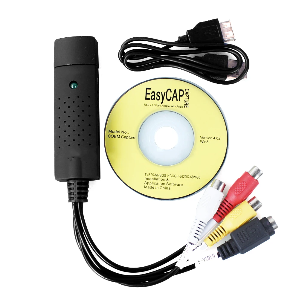 VONETS Easycap Easy Cap RCA USB 2.0 TV DVD VHS Video Capture Adapter Device Card Support Win XP 7 Vista 32 Accessories