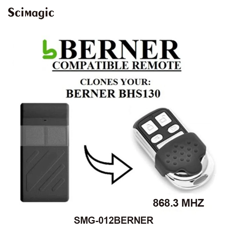 Berner BHS 211 221 153 110 140 121 130 remote control garage gate door clone Berner remote duplicator 868.3MHz