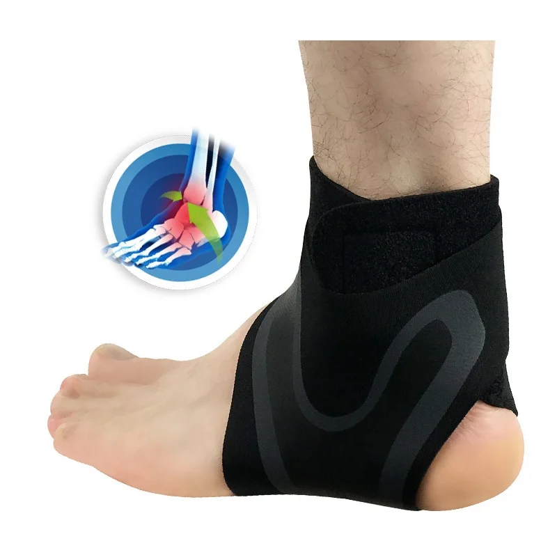 1Pair Safety Ankle Support Gym Running Protection Black Foot Bandage Elastic Ankle Brace Band Guard Sport Tobilleras Deportivas