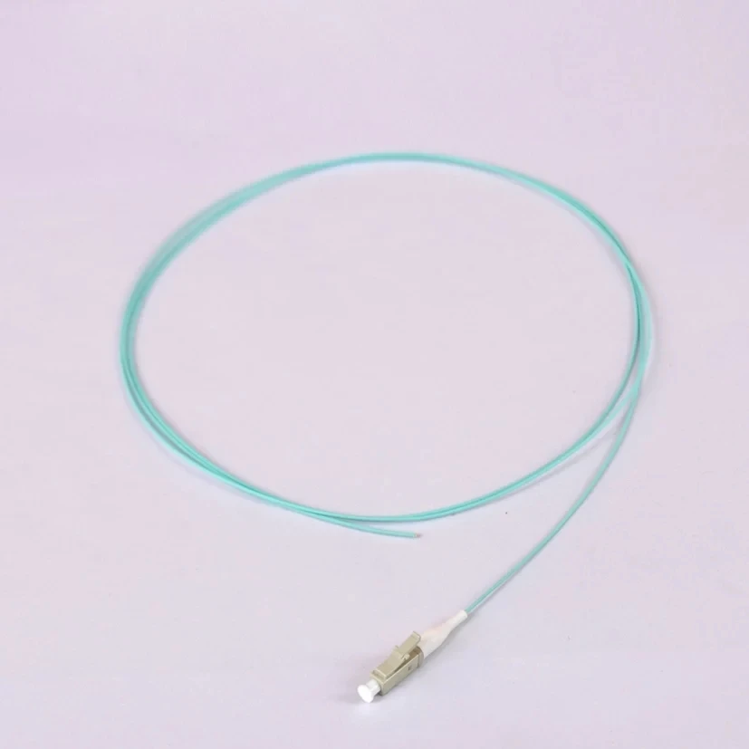fiber optic pigtail OM3 0.9mm MM SC LC ST FC 1m 1.5m optical pigtail aqua cable FTTH 900um factory free Shipping ELINK 50pcs
