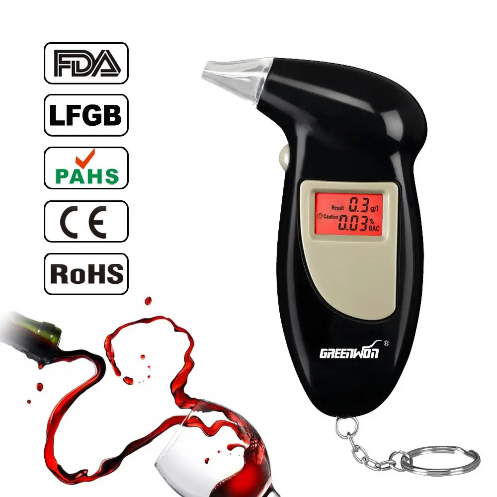 AT-68s Free shipping Ethylotest Digital Ecran avec  embouts ethylometre testeur alcool,Digital Breath Alcohol Tester Breathalyze