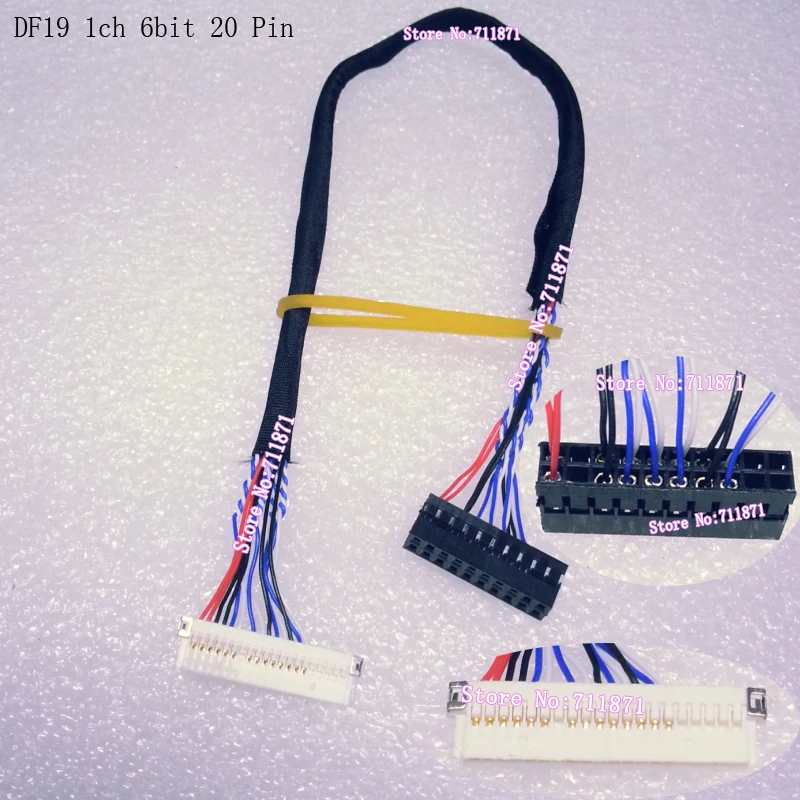 20P DF19 LVDS 1ch 6bit LCD Screen Cable 20Pin DF19 Single Six 6 LCD Screen Line DF19-20P-D6 Screen Line DF19G 20S Screen Cable