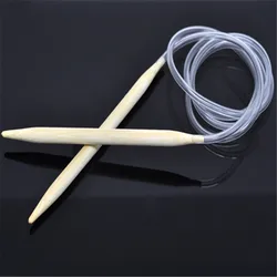 3-13mm Natrue Bamboo Circular Knitting Needles Transparent Tube Crochet Hooks DIY Wools Crafts Knitting Tool 120cm long,1Pair