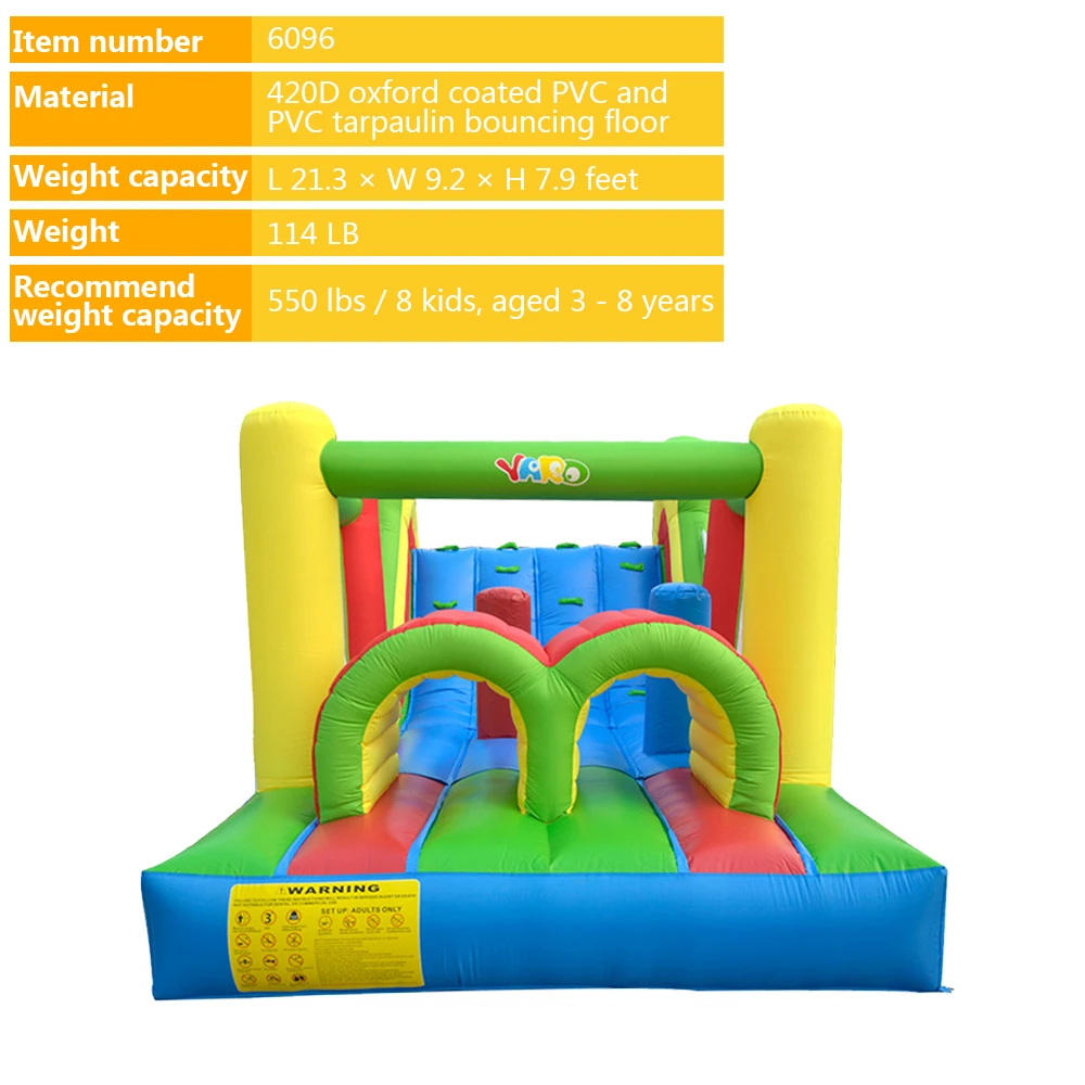 HOF Aufblasbare Springen Haus Burg 6,5x2,8x2,7 m Doppel Rutschen Kinder PVC Oxford Aufblasbare Trampolin Burg Türsteher mit Gebläse