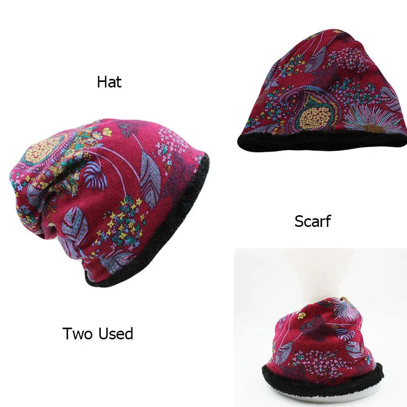 New Fashion Women Winter Hats Female Warm Cap Scarf Two Used Hip Hop Girl\'s Beanies Autumn Spring Thick Brand Wool Bonnet Sale