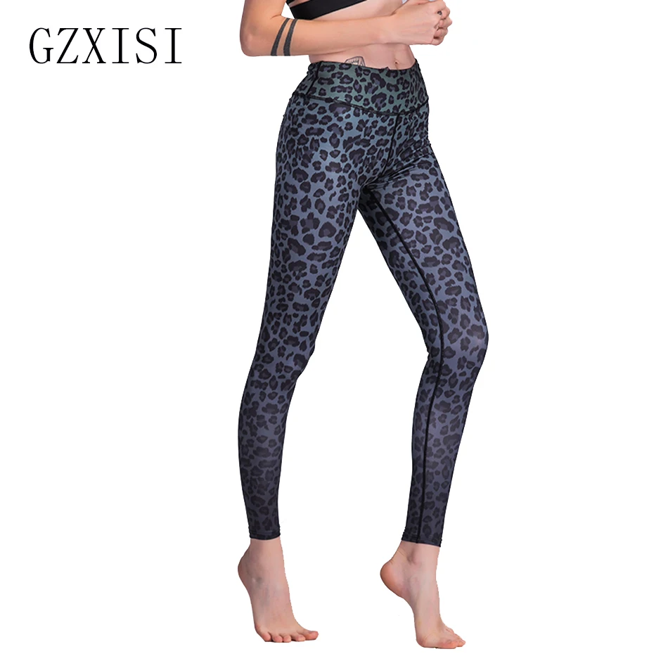 Leopard Print Leggings Leggings fitness Per Le Donne Sportive Allenamento Leggings A Vita Alta Sottile Elastico Nero Pantaloni Bianchi