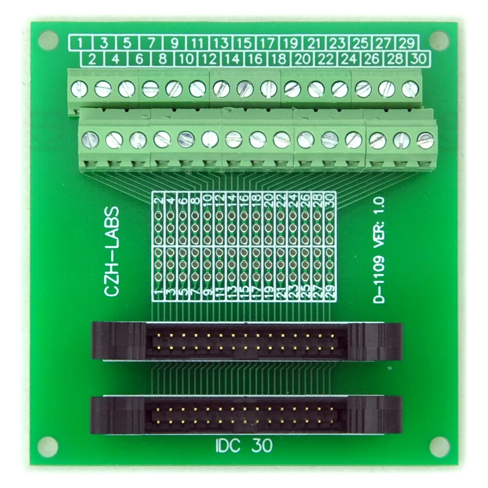 

IDC-30 2x15pins 2.0mm Dual Male Header Breakout Board, Screw Terminal Connector.