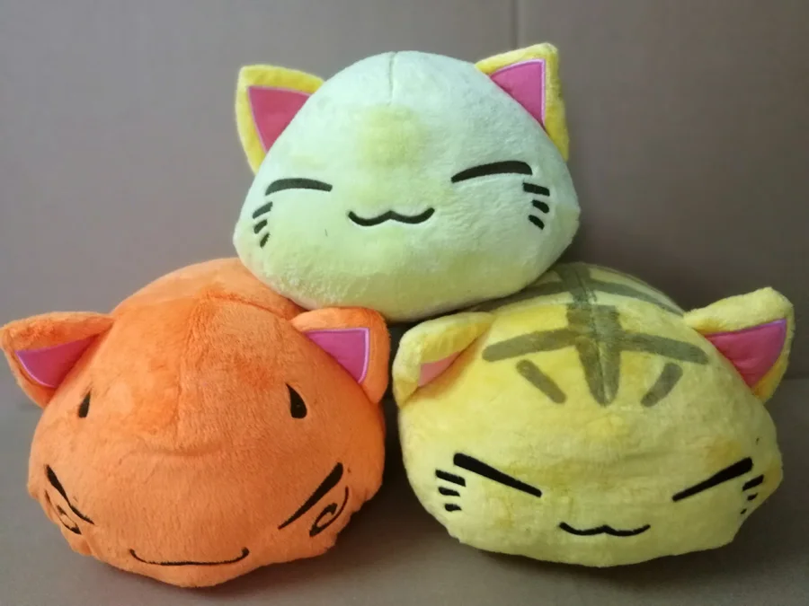 Wholesale and Retail 28cm Cartoon Nemuneko Sleeping Cat Plush Toy Kawaii Maneki Neko Pillow Plush Toys Free Shipping