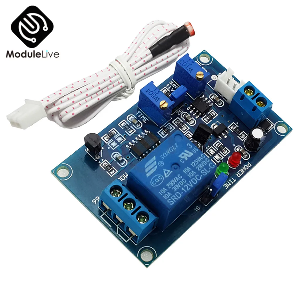 DC 12V Photoresistor Relay Module Board Light Brightness Sensor Timer Detection Controller Switch On/Off With Wires for Car