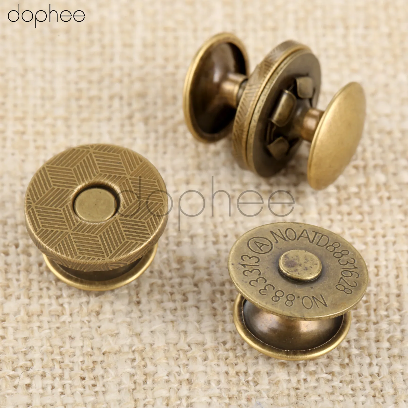 dophee 10sets 14/18mm Thin Strong Magnetic Snap Double-Sided Rivets Stud Closure Clasp Fastener Parts For Wallet Bags Clothes