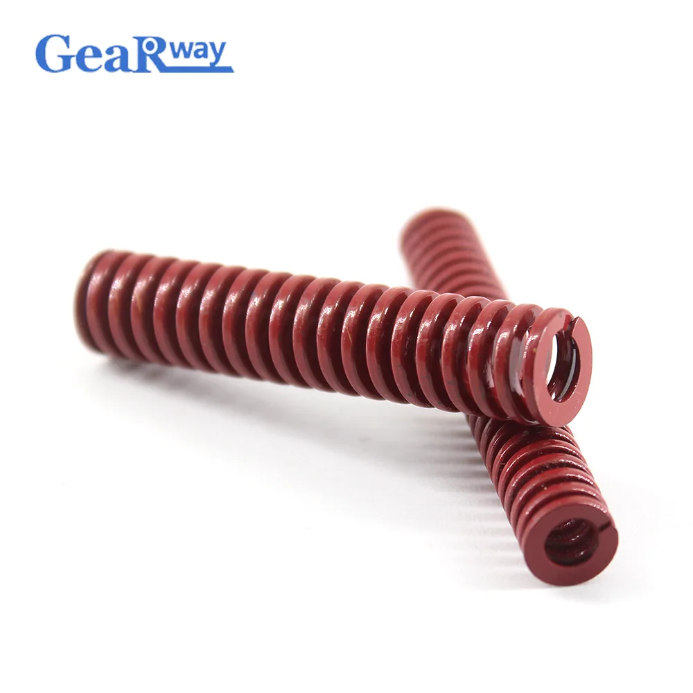 Gearway 2pcs Red Die Spring Long 38% Compression Ratio Compression Die Spring TM10x60/10x65/10x70/10x90/10x100mm Mould Spring