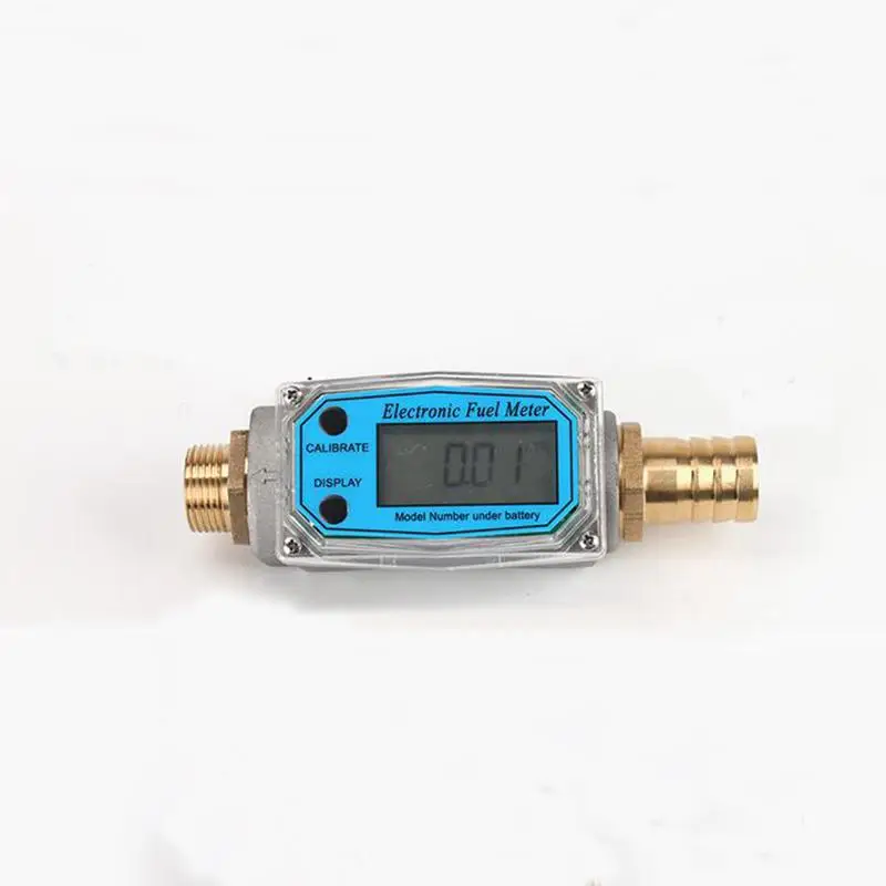 

3/4" BSP Male x 25mm 1" Hose Barb Aluminum Alloy Electronic Digital Turbine Flowmeter Gauge Diesel Fuel Gasoline