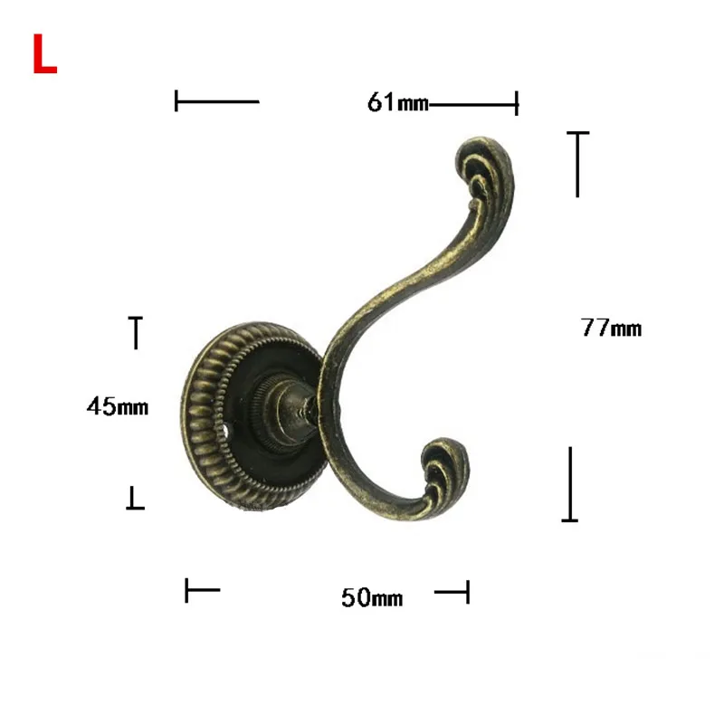 1PCS Antique Zinc Alloy Home Hat Coat Clothes Towel Wall Door Hangers Hooks Bathroom Accessories Coat Hooks,Bronze Tone