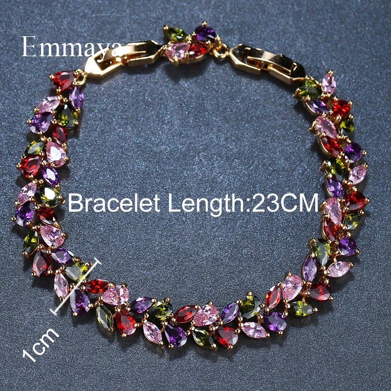 Emmaya Bridal Bangles Classical Charm Shinny AAA CZ Bracelet Multicolor New Design Jewelry for Women Party