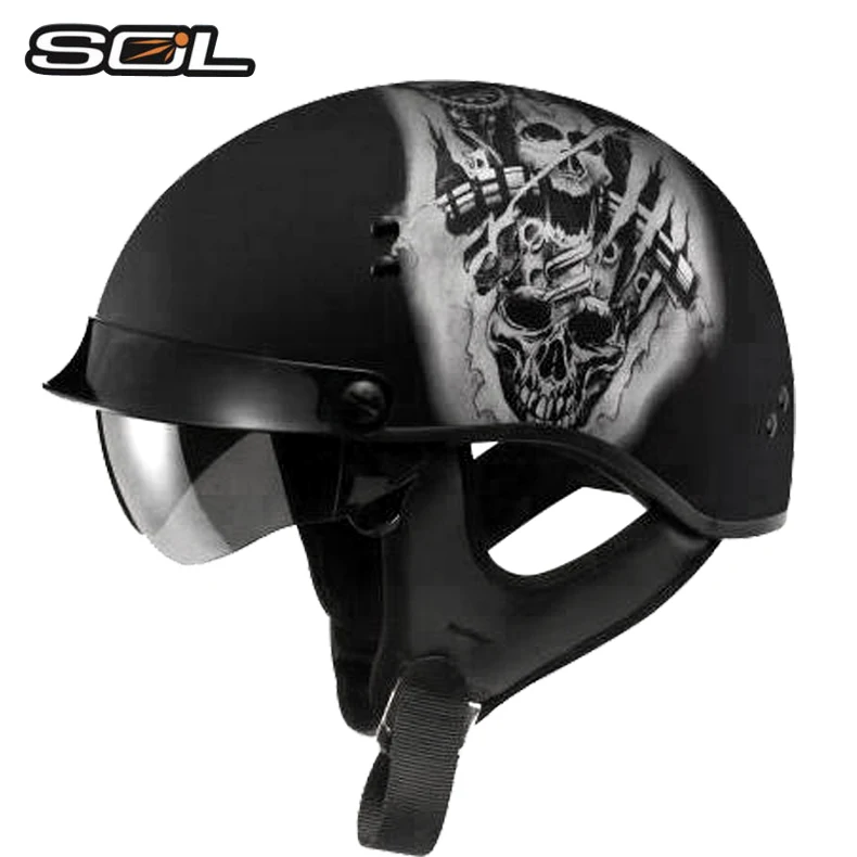 SOL SH-1 Brand Motorcycle Helmet Open Face Retro Half Helmets Moto Motocicleta Capacete Casco Casque