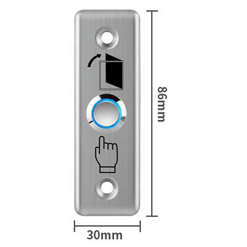 Stainless Steel Exit Button Push Switch Door  Opener Release for Access Controler Smart Lock