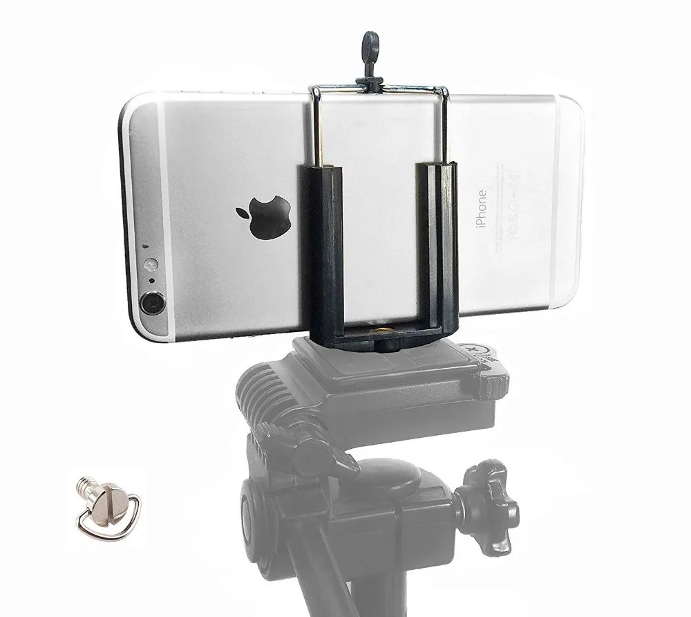 Cell Phone Tripod Adapter Mount Holder Clamp Compatible with iPhone X XS Max XR Se 8 7 6 6s Plus Samsung Galaxy S9 S8 S7 S6 Edge