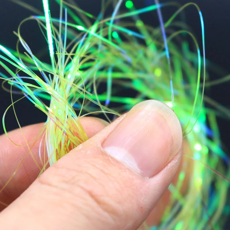 Total 1000strands 4packs set Ice Wing Fiber flat flash Tinsel crystal flashabou saltwater streamer flies fly tying materials