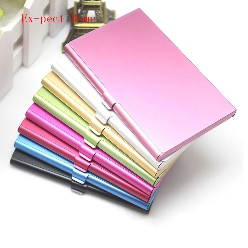 

100pcs Business Name Credit ID Card Case Aluminum Alloy Business Card Holder Card Files 9 Color