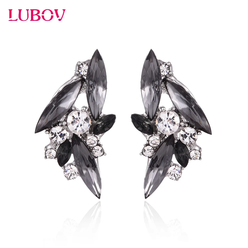 Novelty Irregular Acrylic Crystal Stone Piercing Earrings Fashion Rhinestone Women Stud Earrings Christmas Gift Party Jewelry