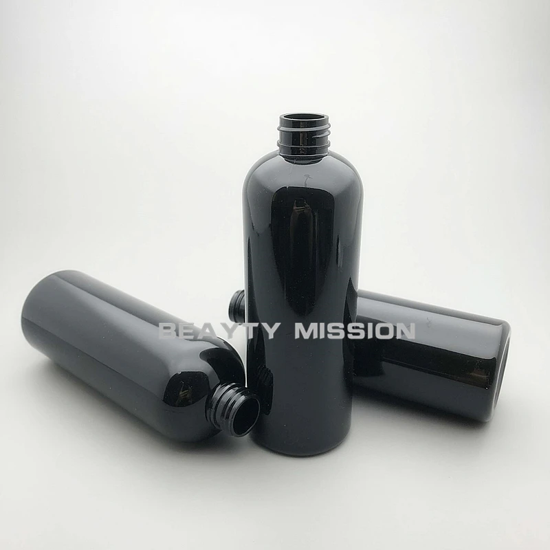 BEAUTY MISSION 20pcs/lot 300ml Black Screw Cover Refillable Portable Perfume Bottle &Traveler Cream Empty Parfum Black Bottle