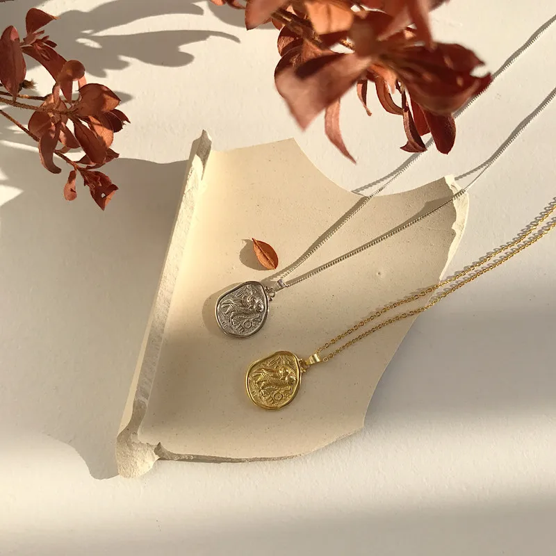 18k Gold Plating exquisite Authentic 925 Sterling silver owl pendant necklace irregular vintage Animal Gift Fine Jewelry C-L180 image 4