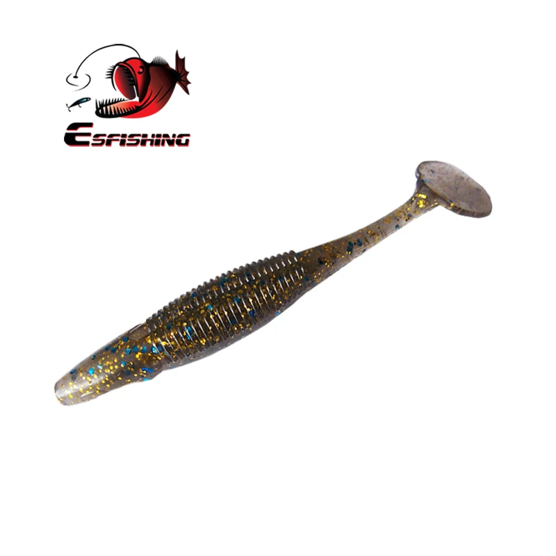 ESFISHING Soft Lure Carp Fishing Skinny Dipper 95mm 6pcs Crankbait Bait Isca Artificial Bass Pike Lure Wobbler T Tail Scent