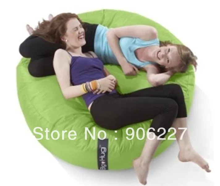 The original!!  ISLAND shape LIME GREEN beanbag cuddle seat, talktive round bean bag cushion  - free shipping